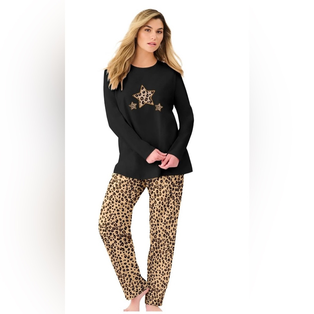 Dreams & Co. Plus Size Long Sleeve Pajamas Shirt and Pants Set New package 3X